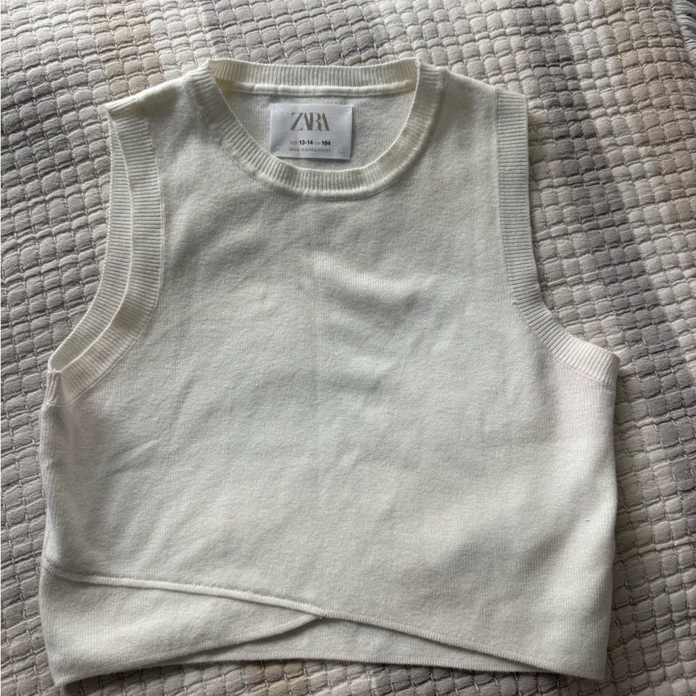 Zara Cream Knit Sleeveless Top